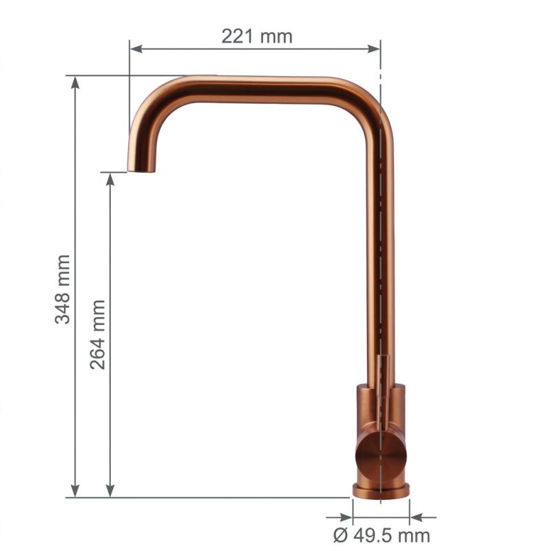 Pure.Sink Elite Steel Pure keukenkraan PVD Koper PS8010-62